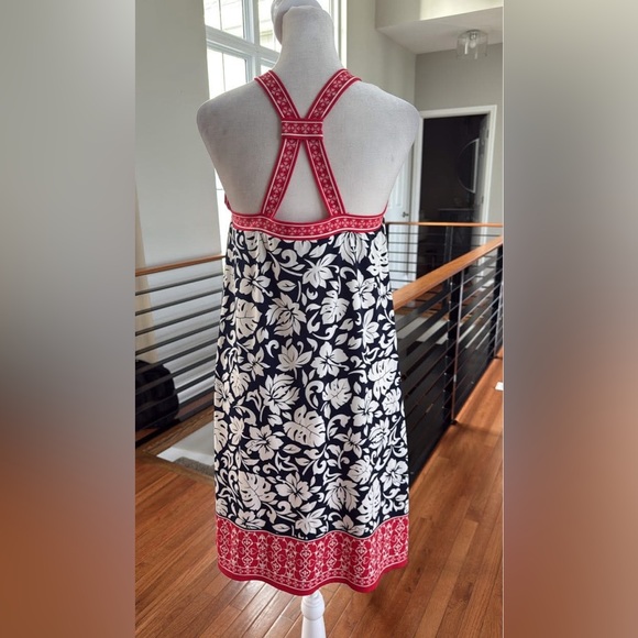 Max Studio Halter Neck Razor Back Floral Print Dress - Picture 3 of 6